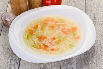 Chicken soup with noodles