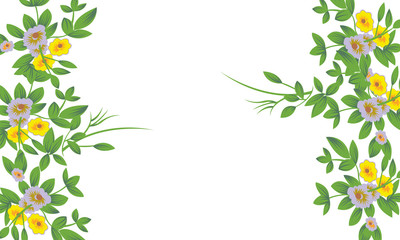 Fototapeta na wymiar green floral frame with leaves