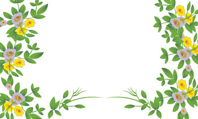 green frame with leaves