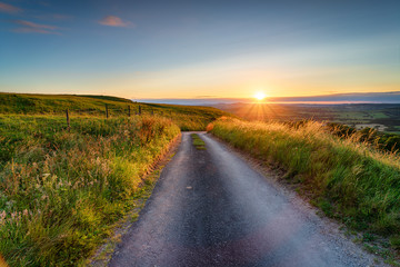 Summer sunset from Eggarton Hill - obrazy, fototapety, plakaty