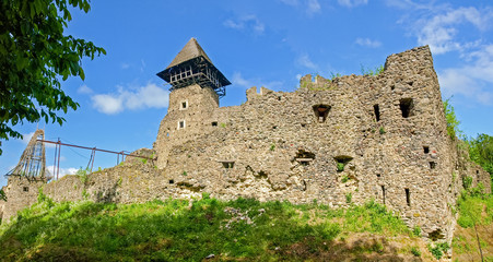 Fototapeta na wymiar Semi-ruined stone Nevytske Castle, Zakarpattia Oblast, Ukraine