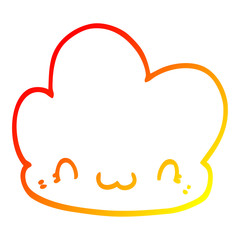 warm gradient line drawing cartoon cloud