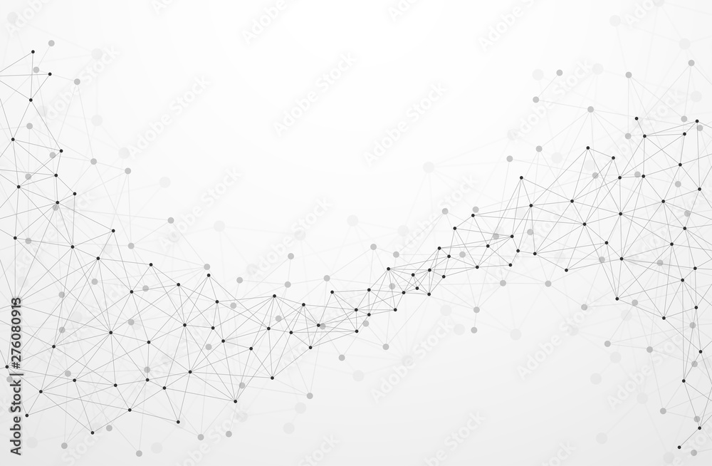 Wall mural abstract plexus technology futuristic network background with contrast level. vector illustration