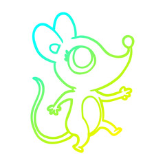 cold gradient line drawing cute mouse