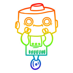 rainbow gradient line drawing cartoon robot