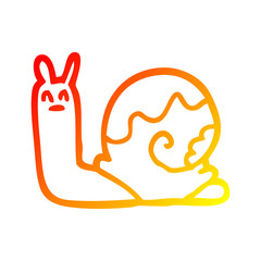 warm gradient line drawing cartoon snail
