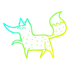 cold gradient line drawing cartoon fox
