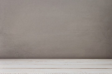 empty wooden table in front
