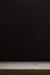 empty wooden table in front