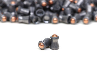 Air gun lead pellets isolated