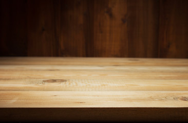 empty wooden table in front, plank board background texture surface