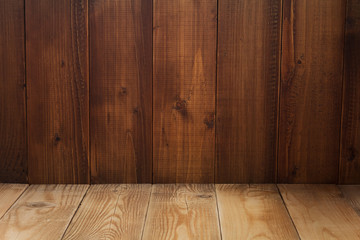 empty wooden table in front, plank board background texture surface