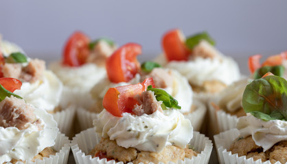 Cupcakes. Tuna Fish. Tomato. Slice. Baked