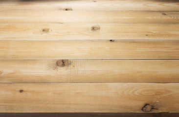 empty wooden table in front, plank board background texture surface