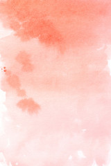 Abstract hand drawn watercolor living coral vertical background 