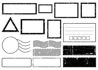 Blank postal stamps set.illustration vector