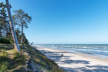 Fototapeta na wymiar Windy day by Baltic sea, coast of Latvia.