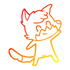 warm gradient line drawing cartoon friendly fox