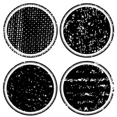 Blank circle postal stamps set.illustration vector