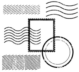 Blank postal stamps set.illustration vector