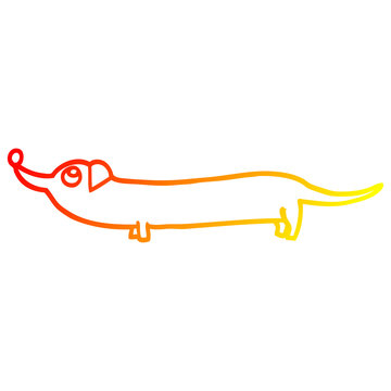recommend clip art: warm gradient line drawing cartoon dachshund