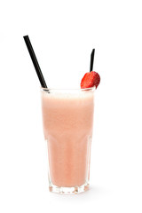 strawberry smoothie on a white background