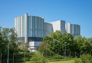 Oldbury Magnox Nuclear Power Station. Now decommissioned one of the oldest nuclear reactors in the...