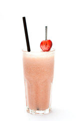 strawberry smoothie on a white background