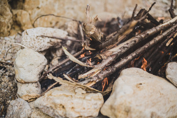 A bonfire on the beach