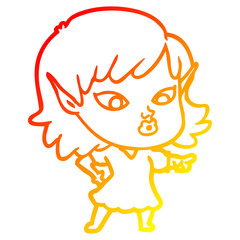 warm gradient line drawing pretty cartoon elf girl