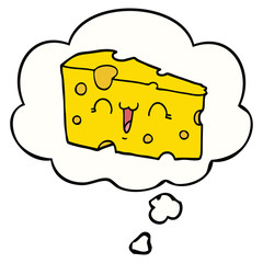 cartoon cheese and thought bubble