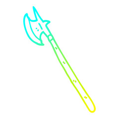 cold gradient line drawing cartoon medieval weapon