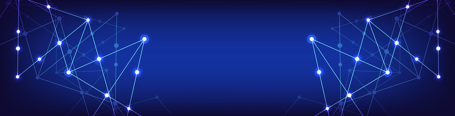 Global network connection. Abstract geometric background with connecting dots and lines. Digital technology and communication concept.