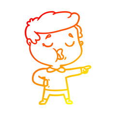 warm gradient line drawing cartoon man talking