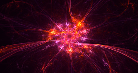 Fototapeta premium 3D rendering abstract red fractal light background