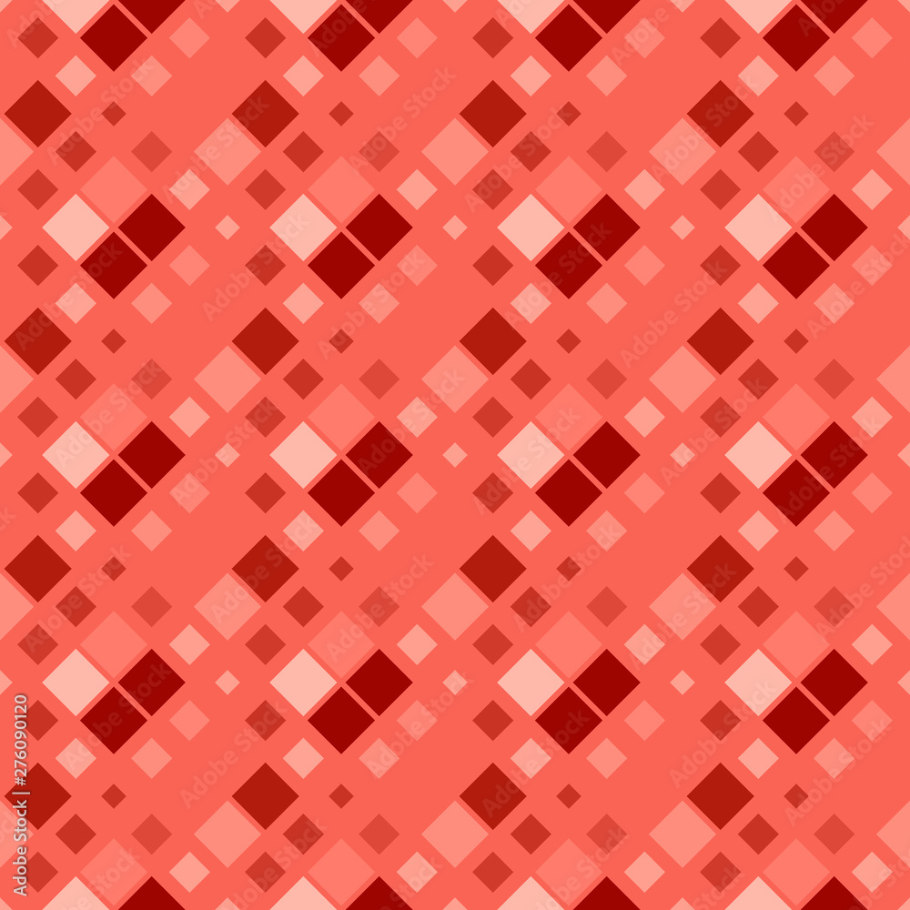 Poster seamless square pattern background - abstract red vector design from diagonal squares