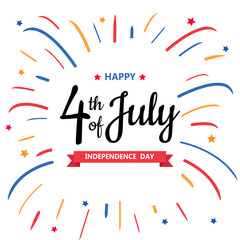 Happy independence day or 4th of July vector background or banner graphic