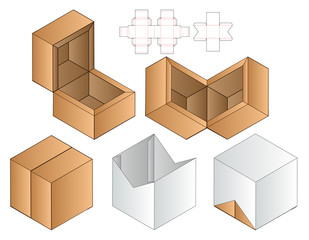 Box packaging die cut template design. 3d mock-up