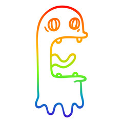 rainbow gradient line drawing cartoon spooky ghost