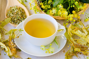 Alternative Medicine. Herbal Therapy. Lime blossom tea.