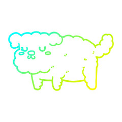 cold gradient line drawing cartoon dog