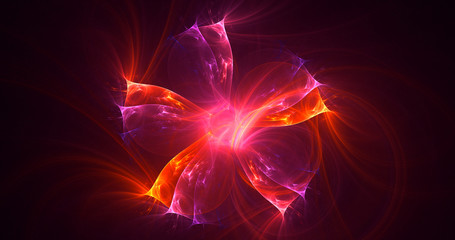 Fototapeta premium 3D rendering abstract red fractal light background