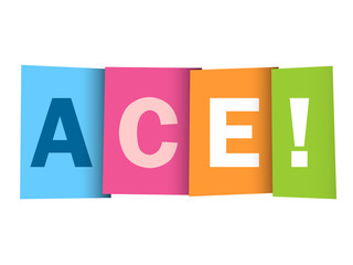 Fototapeta premium ACE! colorful vector typography banner