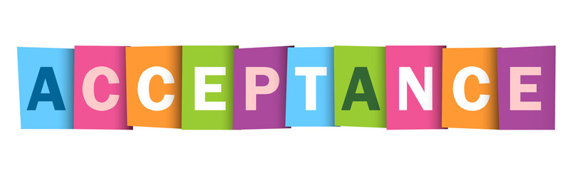 ACCEPTANCE colorful vector typography banner