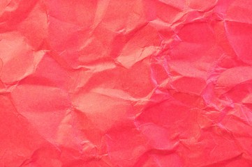 crumpled red paper background or texture
