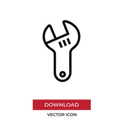 Wrench vector icon in modern style for web site and mobile app