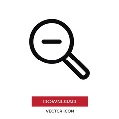 Zoom out vector icon in modern style for web site and mobile app