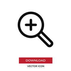 Zoom in vector icon in modern style for web site and mobile app