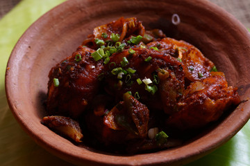 Chilli egg or Spicy cottage cheese, served with capsicum and onion, favourite indian starter menu
