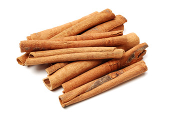 Cinnamon on a white background